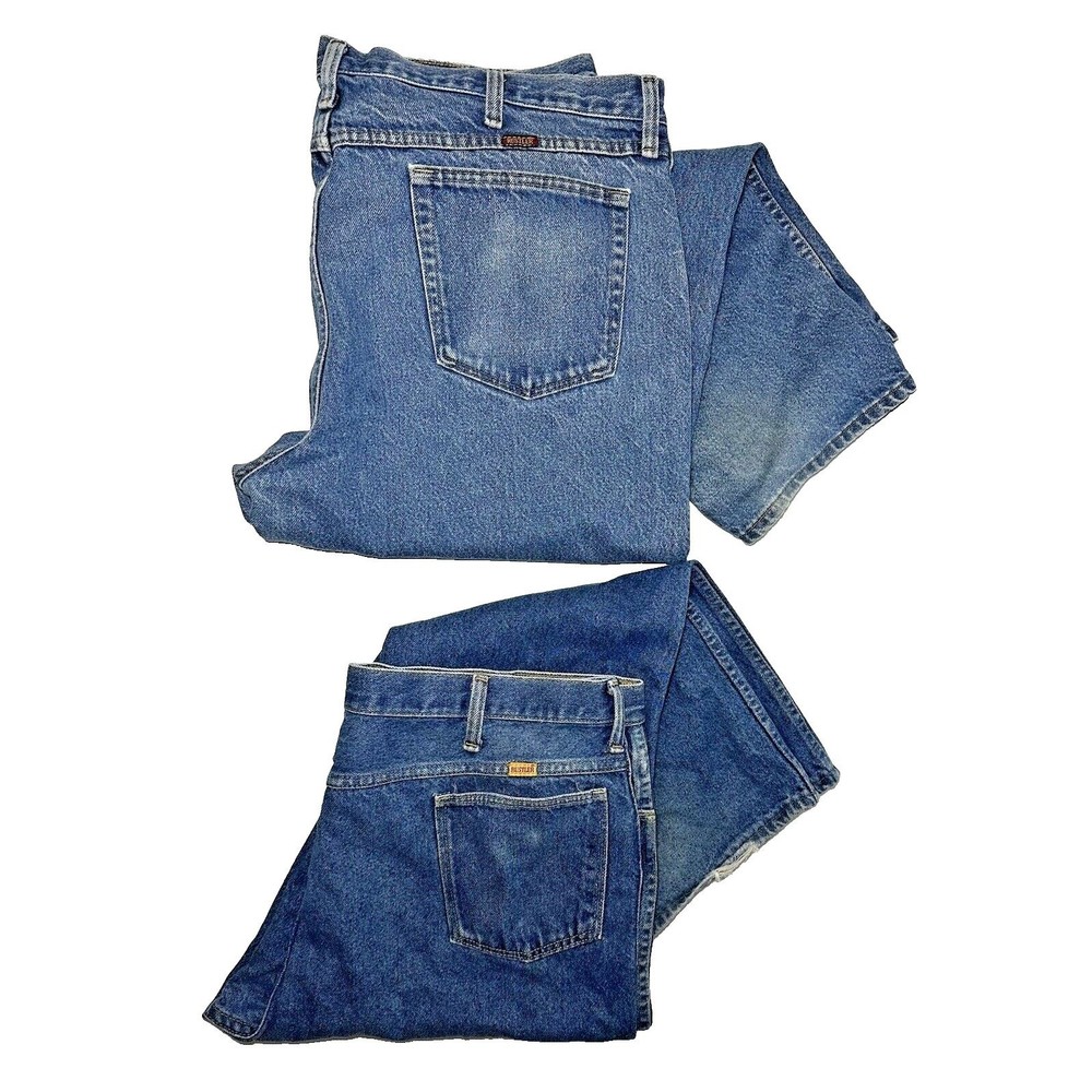 Vintage 70s & 90s Rustler Jeans Talon Zipper USA distressed 40x30 Lot of 2